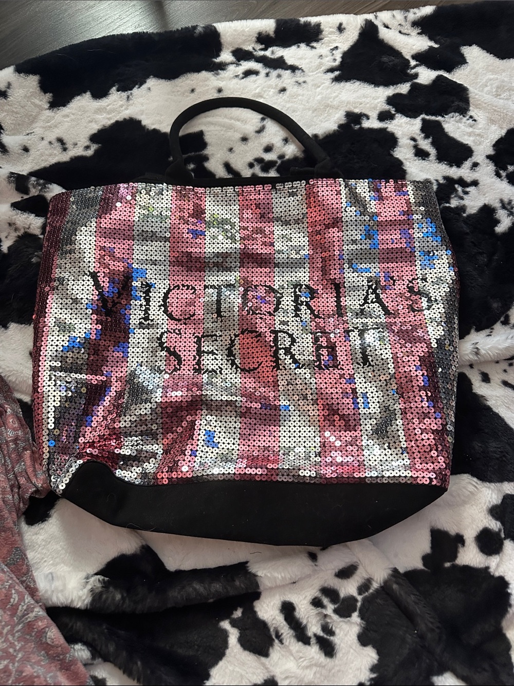 Victoria's Secret Pink and Silver Sequin Tote